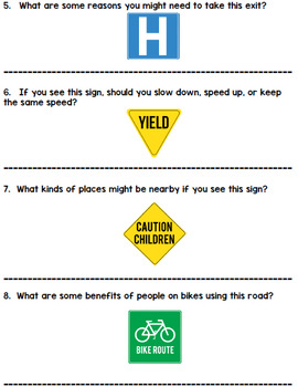 Life Skills Reading + Math: Road Signs and Driving JEOPARDY GAME!