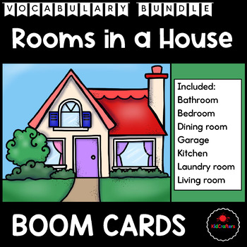 Preview of Life Skills | Rooms in a House | Vocabulary Boom Cards™ Bundle