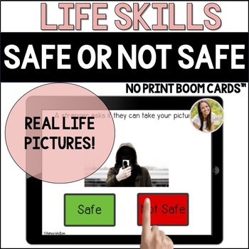 Preview of Life Skills Safe or Not Safe Stranger Danger Situations Speech Boom Cards™