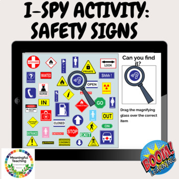 Preview of Life Skills Safety Signs Scavenger Hunt Special Education Boom Cards™