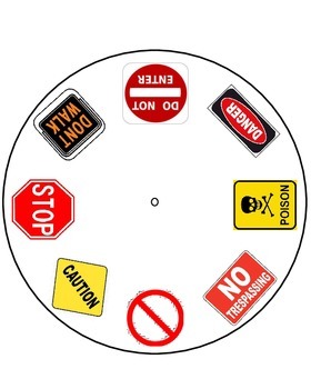 Preview of Life Skills - Safety Signs Wheel