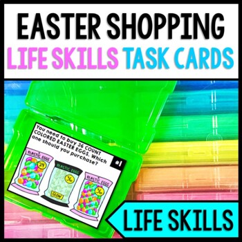 Preview of Life Skills - Shopping - Easter - Task Cards - Special Education