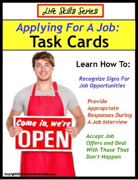 Preview of Life Skills Special Education Task Cards APPLYING FOR A JOB