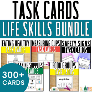 Preview of Special Education Life Skills Clip Cards BUNDLE