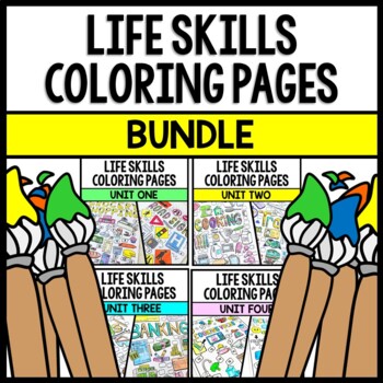 Preview of Life Skills - Special Education - Coloring Pages - Print & Go Bundle