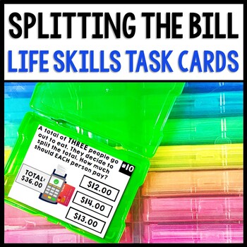 Preview of Life Skills - Splitting the Bill - Math Task Cards