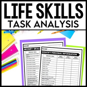 Preview of Life Skills - Task Analysis - IEP Goal Bank Ideas