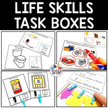 Preview of Life Skills Task Boxes for Special Education | Special Education Activities