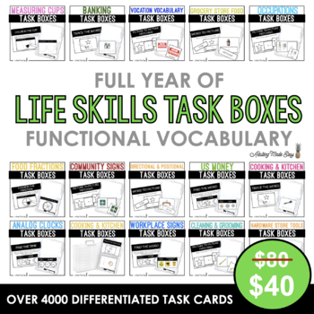Preview of Life Skills Task Box Functional Vocabulary BUNDLE