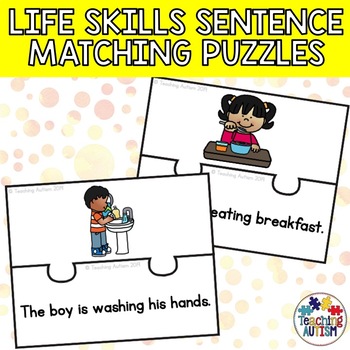 Preview of Life Skills Task Box Sentence Matching