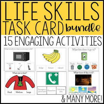 Preview of Life Skills Task Cards BUNDLE