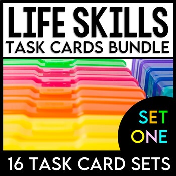 Preview of Life Skills - Task Cards Bundle - Cooking - Reading - Math - Money