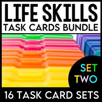 Preview of Life Skills - Task Cards Bundle - Cooking - Reading - Math - Money