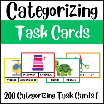 Preview of Life Skills Task Cards: Categorizing