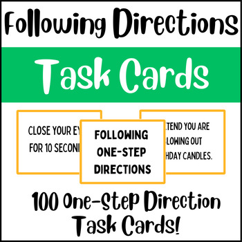 Preview of Life Skills Task Cards: Following One-Step Directions