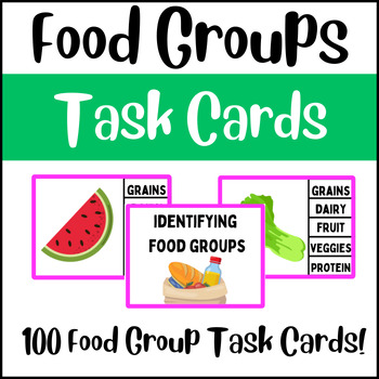 Preview of Life Skills Task Cards: Identifying Food Groups