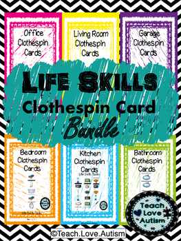 Preview of Household Vocabulary Clothespin Cards
