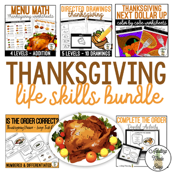 Preview of Life Skills Thanksgiving Bundle