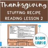 Life Skills Thanksgiving Dinner Stuffing Recipe Reading & 
