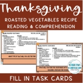 Life Skills Thanksgiving Stuffing Recipe Reading & Comp Ta