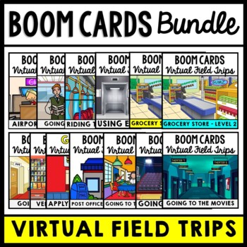 Preview of Life Skills - Virtual Field Trip - BUNDLE - BOOM CARDS - CBI - Jobs - Transition