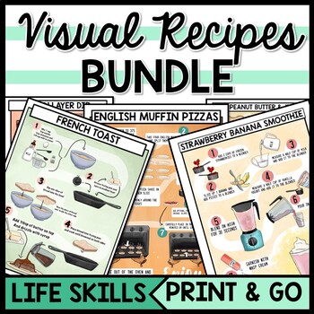 Preview of Life Skills Visual Recipes - Reading - Special Education Cooking - Autism Bundle