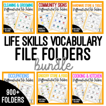Preview of Life Skills Vocabulary File Folders BUNDLE