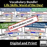 Life Skills Vocabulary Word of the Day BUNDLE!! Google Sli