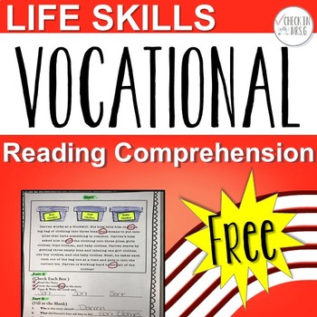 Preview of Life Skills Vocational Freebie