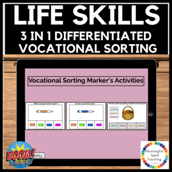 Preview of Life Skills Vocational Sorting and Inventory Activity Boom Cards™ 
