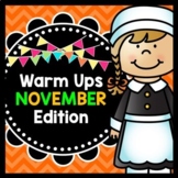 Life Skills Warm Up - Homework - Thanksgiving - Special Education