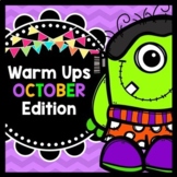 Life Skills Warm Up: OCTOBER - Halloween, Reading, Writing