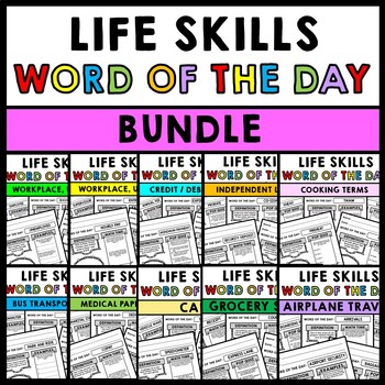Preview of Life Skills - Word of the Day - Vocabulary - BUNDLE - Special Education