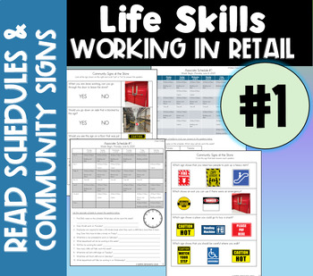 Preview of Life Skills: Working In Retail PART 1 - Read Schedules & Community Signs