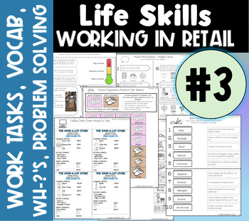 Preview of Life Skills: Working In Retail PART 3 - Vocab, Tasks, Questions, Problem Solving