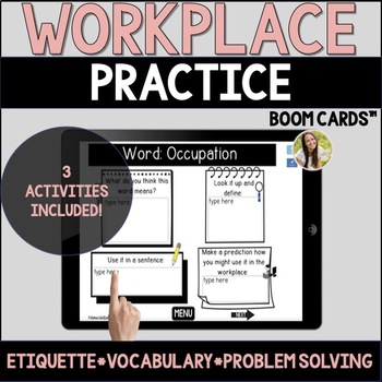 Preview of Life Skills Workplace Job Skills Practice Speech Boom Cards™