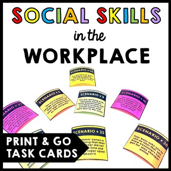 Preview of Life Skills - Workplace Social Skills - Task Cards - Vocational - Transition