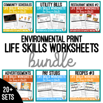 Preview of Life Skills Worksheets BUNDLE