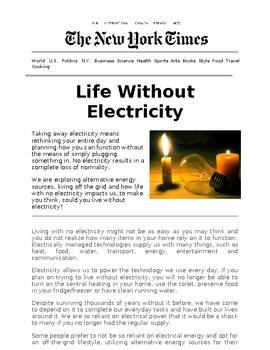 Preview of Life Without Electricity