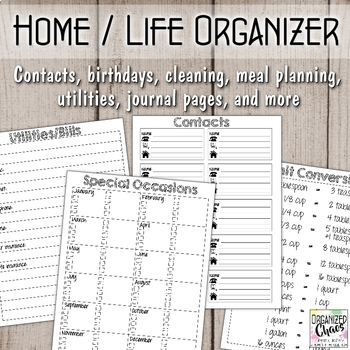 Preview of Home and Life Management Organization Binder