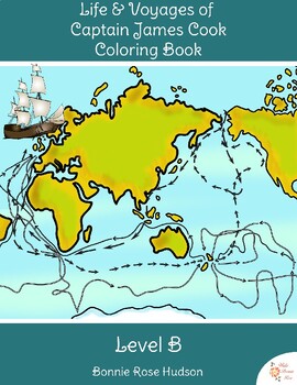 Preview of Life and Voyages of Captain James Cook Coloring Book-Level B