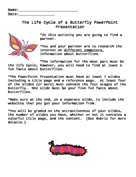 Preview of Life cycle of a Butterfly Technology Assignment