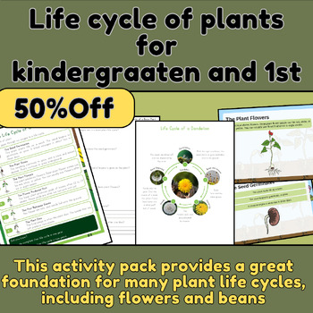 Preview of Life cycle of plants for kindergraten and 1st,plant life cycle book,Science