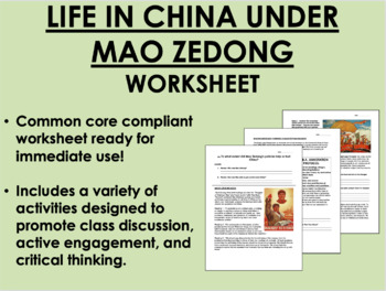 Life In China Under Mao Zedong Worksheet - 