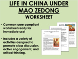 Life in China Under Mao Zedong worksheet - Global/World History