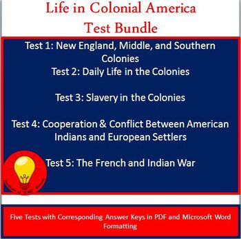 Preview of Life in Colonial America Test Bundle (Answer Keys Included)