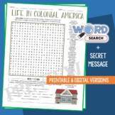 Life in Colonial America Word Search Puzzle Activity Vocab