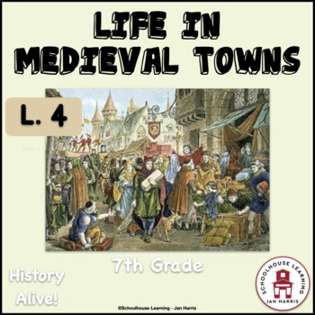 Preview of Life in Medieval Towns Lesson 4 Task Cards History Alive
