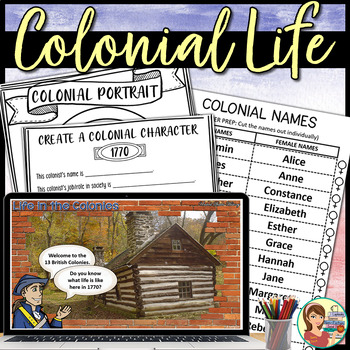 Preview of Life in the 13 Colonies Creative Writing & Presentation - US History