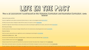 Preview of Life in the Past Assessment & Worksheets HASS History Victorian Curriculum